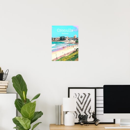 Cronulla Sydney beachside Summer-reisdruk Poster (Thuiskantoor)