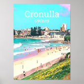 Cronulla Sydney beachside Summer-reisdruk Poster (Voorkant)