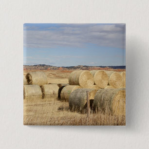 Crook County, Hay Bales Vierkante Button 5,1 Cm