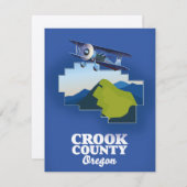 Crook County Oregon-kaart (Voorkant / Achterkant)