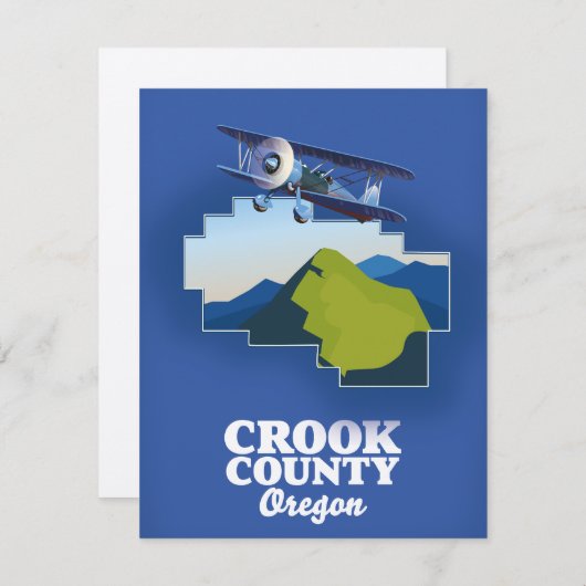 Crook County Oregon-kaart (Voorkant / Achterkant)