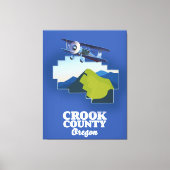 Crook County Oregon-kaart Canvas Afdruk (Voorkant)