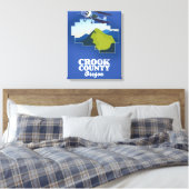 Crook County Oregon kaart Canvas Afdruk (Insitu (Slaapkamer))