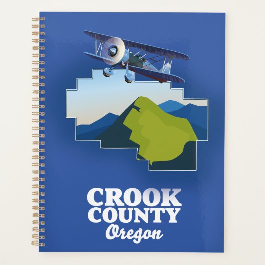 Crook County Oregon-kaart Planner (Voorkant)