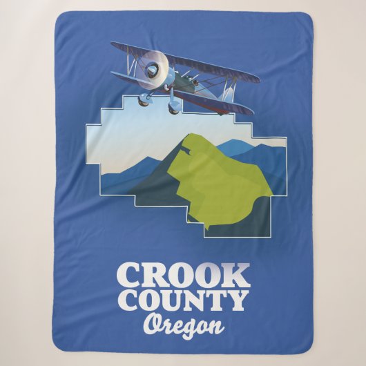 Crook County Oregon kaart Sherpa Deken (Voorkant)