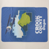 Crook County Oregon kaart Sherpa Deken (Voorkant (horizontaal))