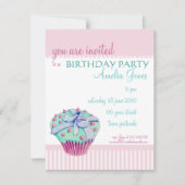 Crooked Cupcake Birthday Party Invitation Kaart (Voorkant)