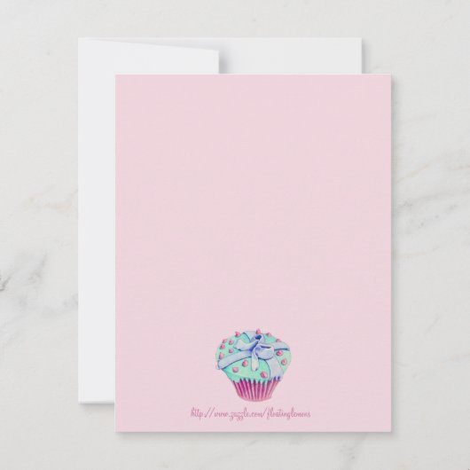 Crooked Cupcake Birthday Party Invitation Kaart (Achterkant)