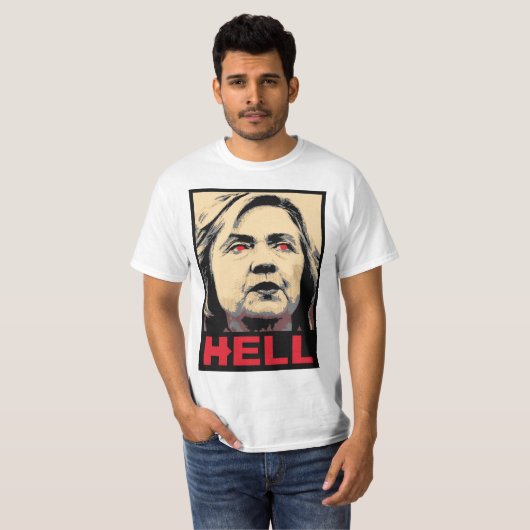 Crooked Hillary Clinton Hell - Anti-Hillary T-shirt (Voorkant volledig)