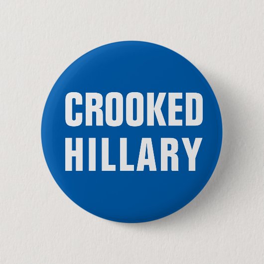 Crooked Hillary Clinton Ronde Button 5,7 Cm (Voorkant)