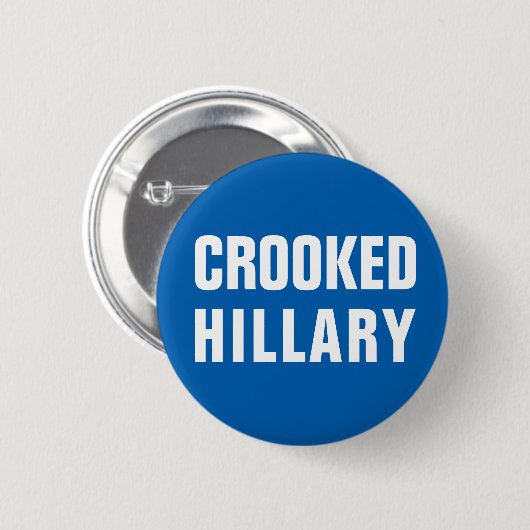 Crooked Hillary Clinton Ronde Button 5,7 Cm (Voorkant /achterkant)