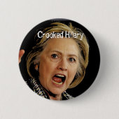 Crooked Hillary Clinton Ronde Button 5,7 Cm (Voorkant)