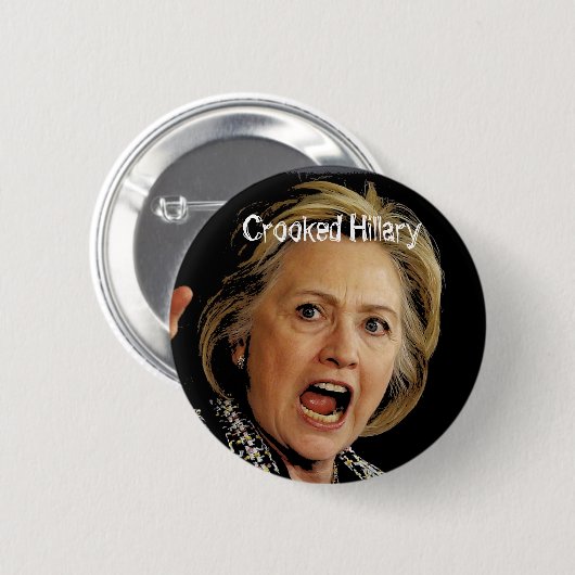 Crooked Hillary Clinton Ronde Button 5,7 Cm (Voorkant /achterkant)