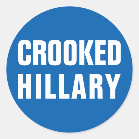 Crooked Hillary Clinton Ronde Sticker (Voorkant)