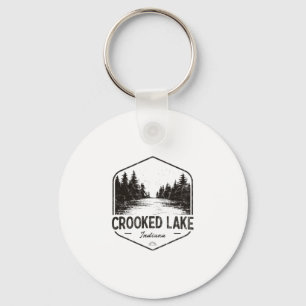 Crooked Lake Indiana Buiten Activiteiten Vintage 2 Sleutelhanger