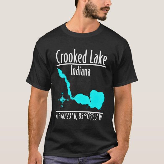 Crooked Lake Indiana T-shirt (Voorkant)