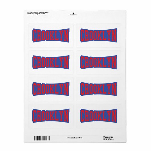 CROOKLYN, NYC ETIKET (Full Sheet)