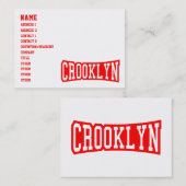 CROOKLYN, NYC VISITEKAARTJE (Voorkant / Achterkant)