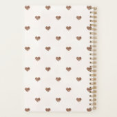 Croomcocoa strik met roze rood glinsterende harten planner (Achterkant)