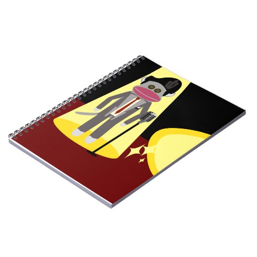 Crooner Fun Fifties Retro Singer Socket Monkey Notitieboek (Linkerzijde)