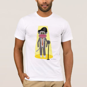 Crooner Socket Monkey Cute Retro Singer Cartoon T-shirt