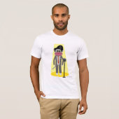 Crooner Socket Monkey Cute Retro Singer Cartoon T-shirt (Voorkant volledig)