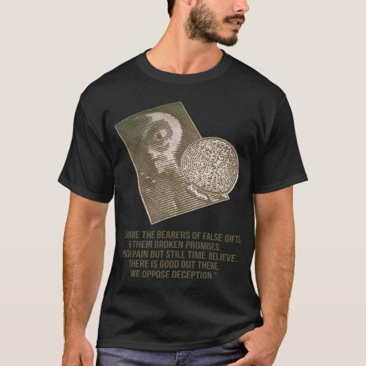 Crop Circle - Alien - Wij zijn tegen bedrog T-shirt (Voorkant)