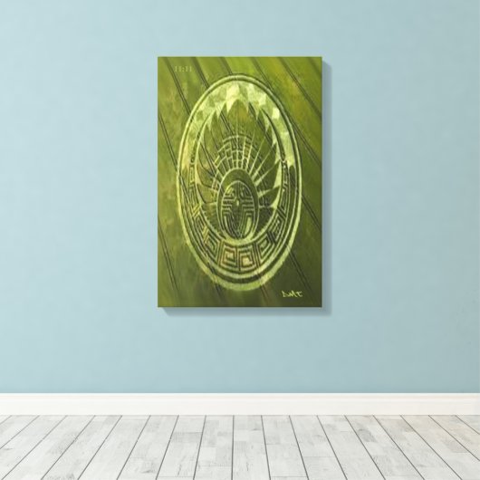 CROP CIRCLE CANVAS DMT SPIRITUEEL GRAFFITI AFDRUK (Insitu (Houten vloer))