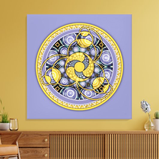Crop Circle Mandala 5, Ingewikkeld Canvas (Insitu (Woonkamer))