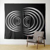 Crop Circle Zilveren Alien Crescent Moon Wandkleed (In Situ (horizontaal))