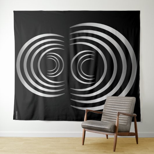 Crop Circle Zilveren Alien Crescent Moon Wandkleed (In Situ (horizontaal))