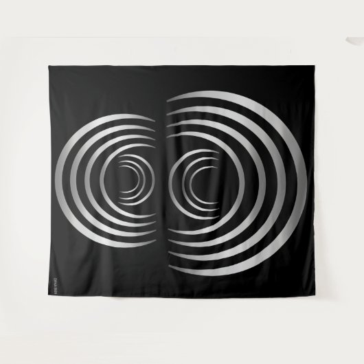 Crop Circle Zilveren Alien Crescent Moon Wandkleed (Voorkant (horizontaal))