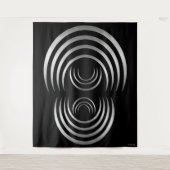 Crop Circle Zilveren Alien Crescent Moon Wandkleed (Voorkant)