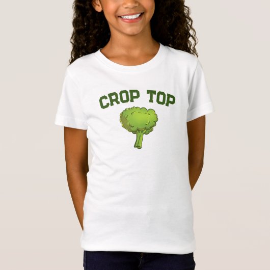 Crop Top, Broccoli, Groenten, Grappige Kinderen T-shirt (Voorkant)