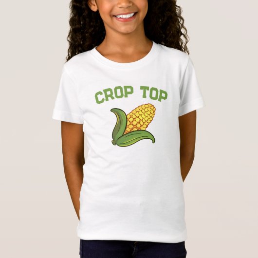Crop Top, Maïs op de Kam, Groenten, Grappige Kinde T-shirt (Voorkant)