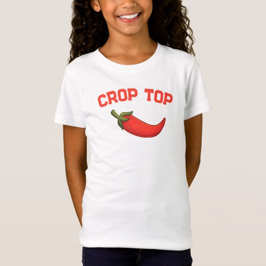 Crop Top, rode hete peper, groenten, grappige Kind T-shirt (Voorkant)