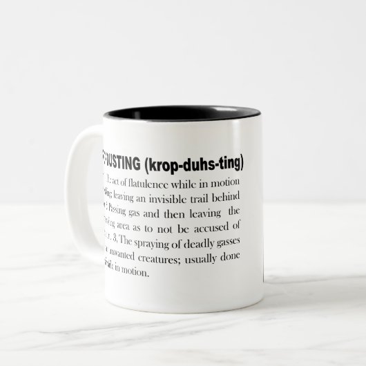 Cropdusting 1 tweekleurige koffiemok (Voorkant links)