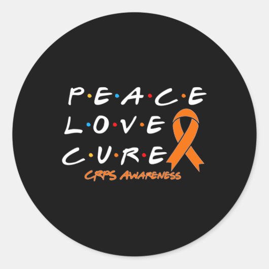 Crops Bewustzijn Vrede Liefde Cure Ronde Sticker (Voorkant)