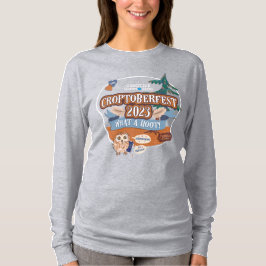 Croptoberfest 2023 Dames Grijs Lange Mouwen T-shirt