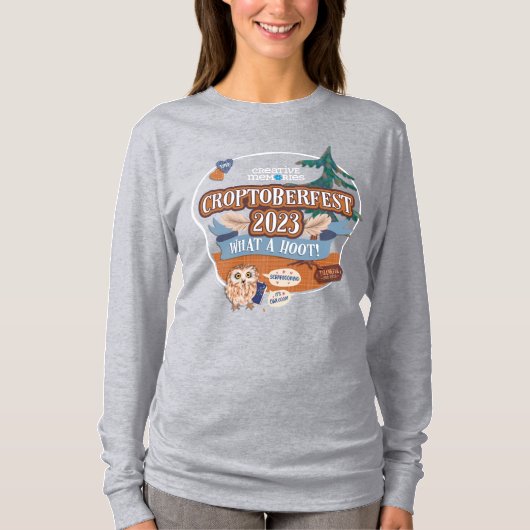 Croptoberfest 2023 Dames Grijs Lange Mouwen T-shirt (Voorkant)