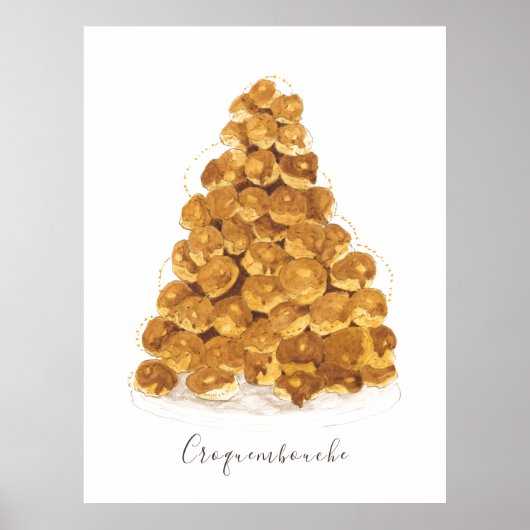Croquembouche aquarel poster (Voorkant)