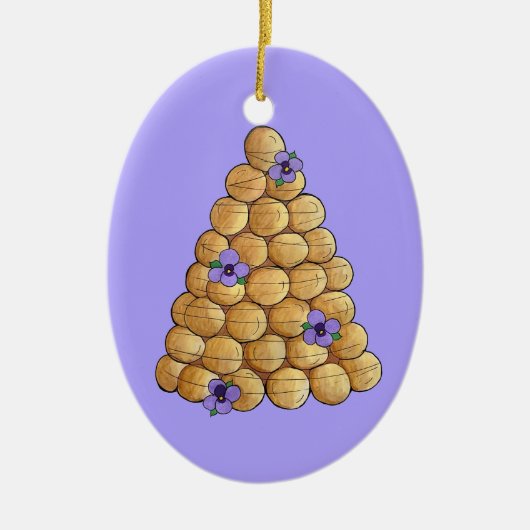 Croquembouche Choux Bun Cream Puffs Wedding Cake Keramisch Ornament (Voorkant)