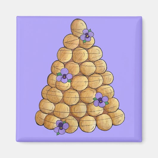 Croquembouche Choux Bun Cream Puffs Wedding Cake Magneet (Voorkant)