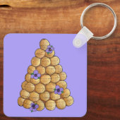 Croquembouche Choux Bun Cream Puffs Wedding Cake Sleutelhanger (Achterkant)