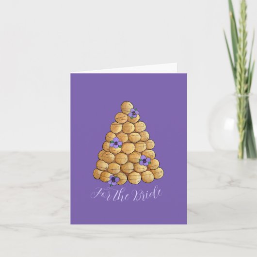 Croquembouche Choux Pastry Weddenschap Cake Bride Kaart (Voorkant)