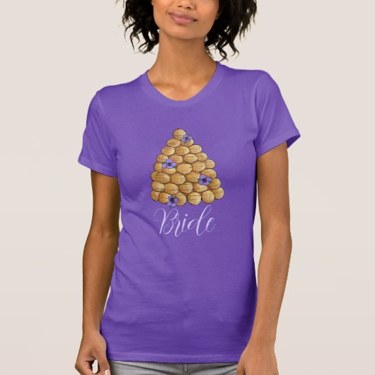 Croquembouche Choux Pastry Weddenschap Cake Bride T-shirt (Voorkant)