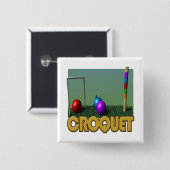 Croquet 5 vierkante button 5,1 cm (Voorkant /achterkant)