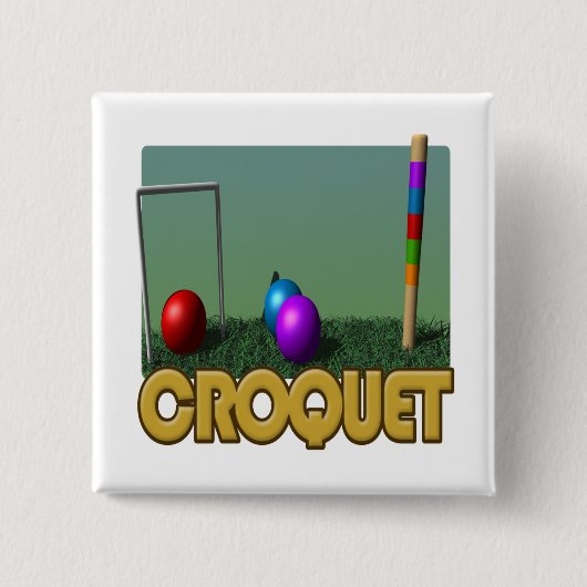 Croquet 5 vierkante button 5,1 cm (Voorkant)