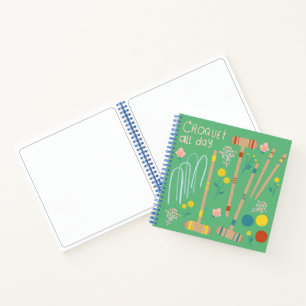 CROQUET ALLE DAGELIJKSE GEWONNEN games Fun Cute Notitieboek