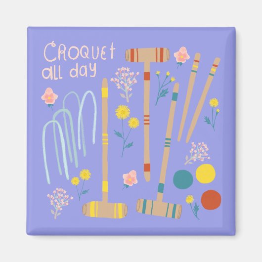 CROQUET ALLE DAGELIJKSE introductiegames Fun Cute Magneet (Voorkant)